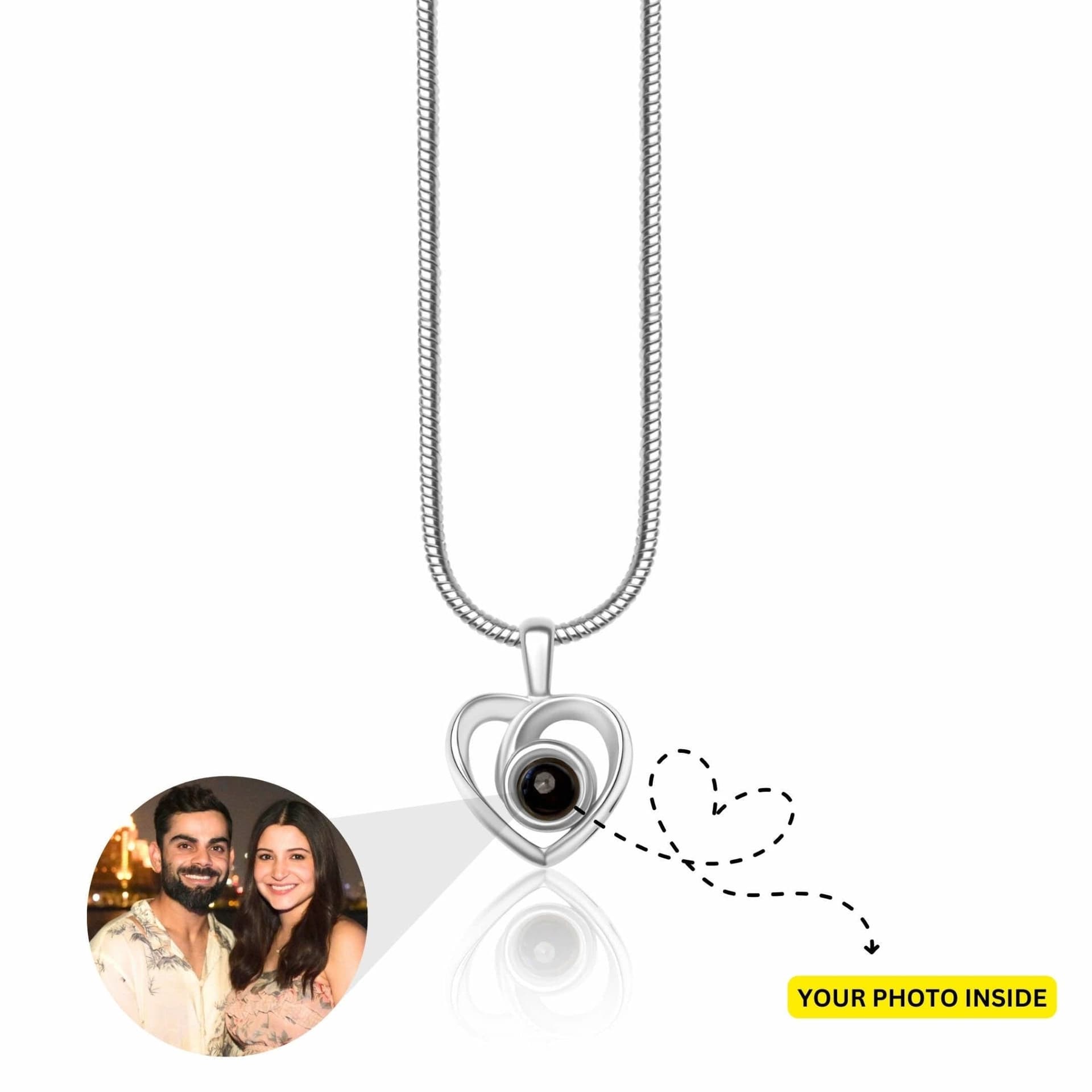 Curve Heart PhotoJewels Necklace