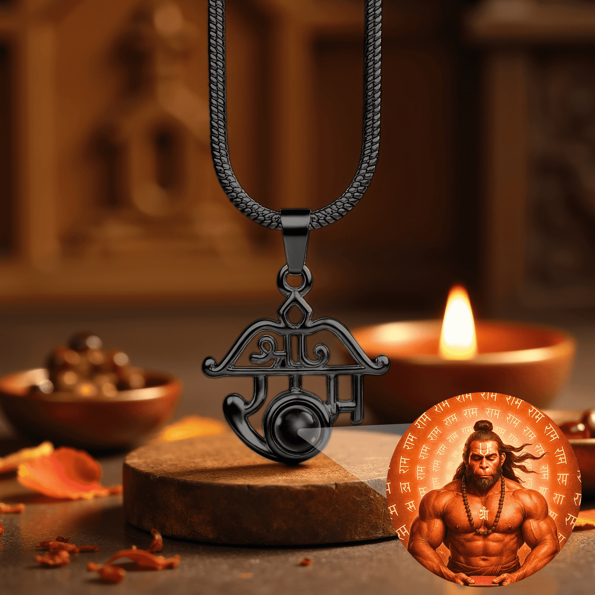 Shree Ram Pendant Meditating Hanuman